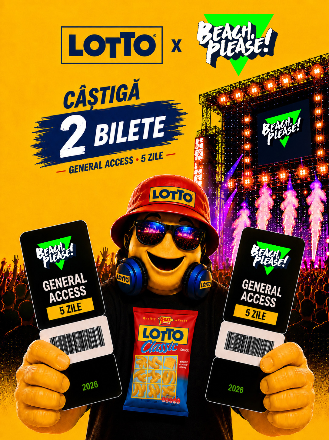 REGULAMENTUL OFICIAL AL CONCURSULUI „Lotto Snacks te trimite la Beach Please 2026!” organizat in perioada 04 – 06 iulie 2026